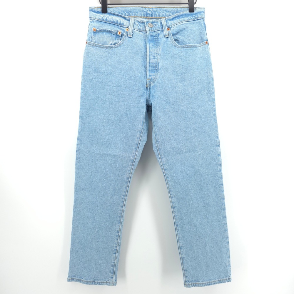 Levis Mens Jeans 501 Original Fit W30 L26 Light Wash Blue Classic Denim